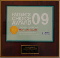 Dr Torkian is recipient of the Patient Choice award in 2009